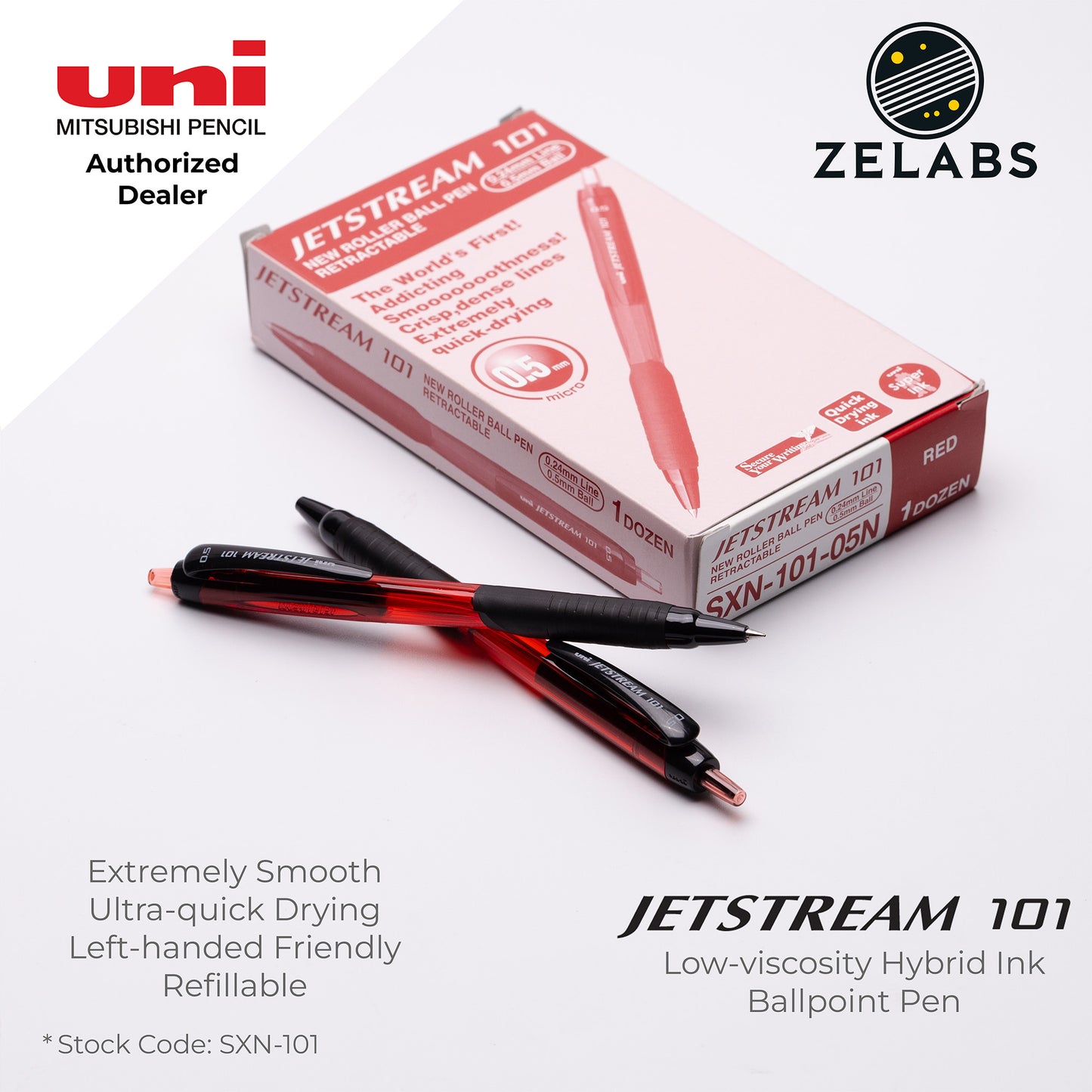 Uni Jetstream 101 Retractable Ballpoint Pen - SXN-101 - 0.5mm / 0.7mm
