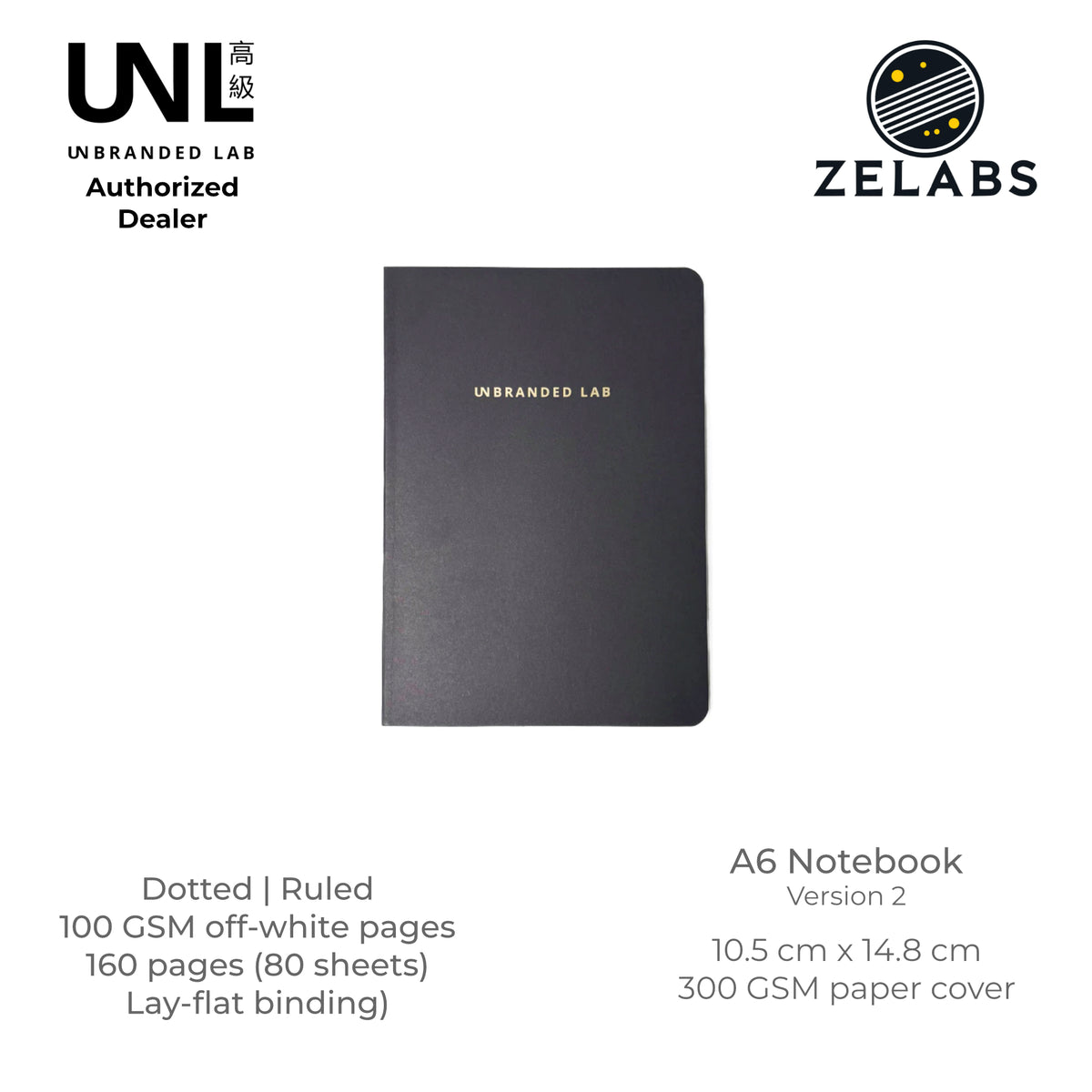 Unbranded Lab Minimalist A6 Notebook / Planner / Bullet Journal - Dotted / Ruled