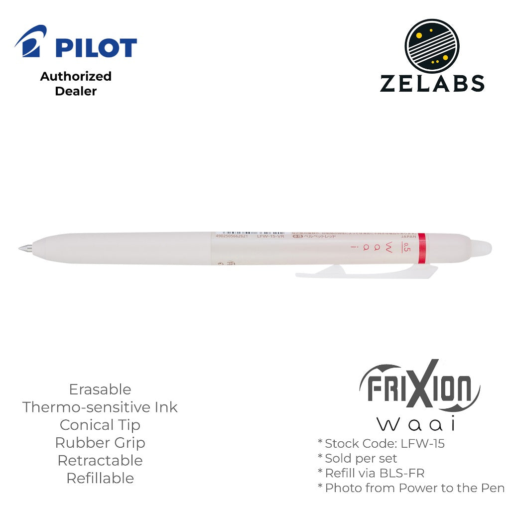 Pilot Frixion Waai Retractable Erasable Rollerball Pen - LFW-15 - 0.5mm