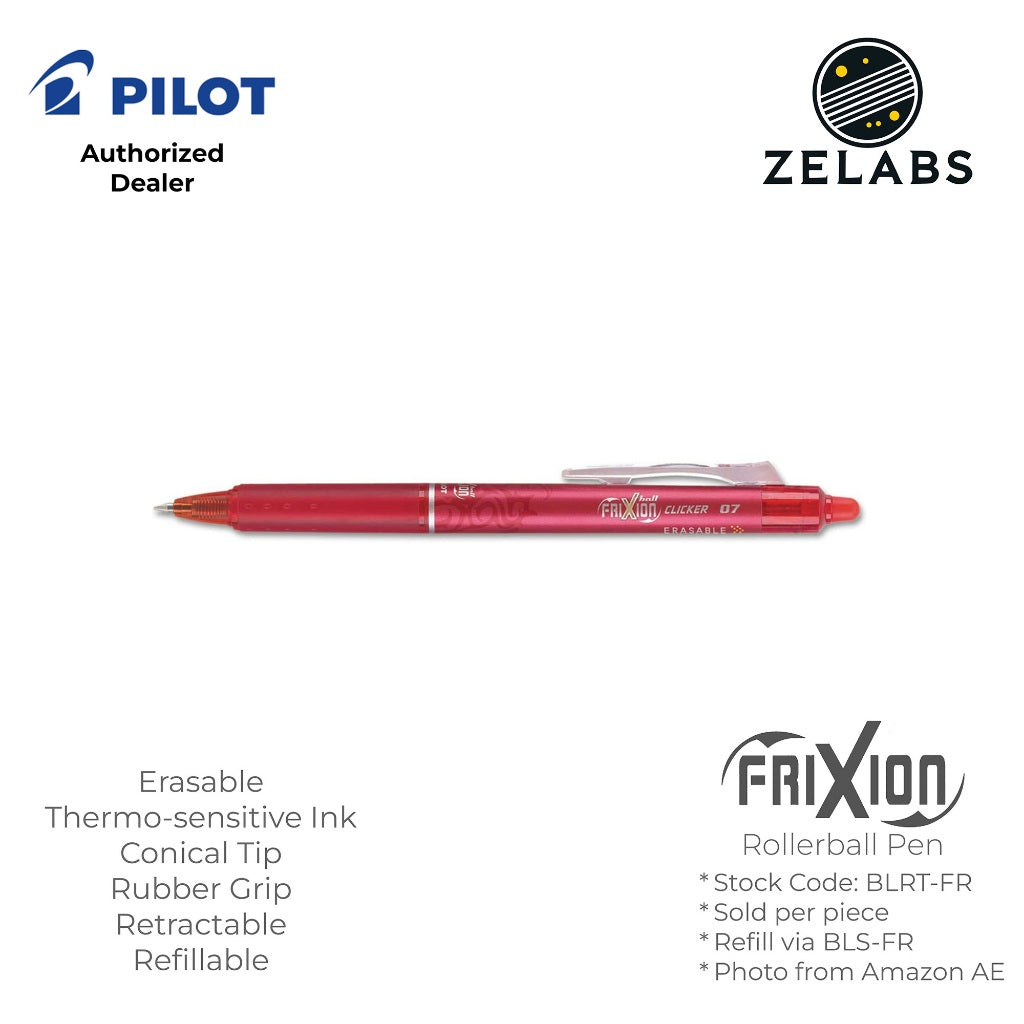 Pilot Frixion Ball Clicker Erasable Retractable Rollerball Pen - BLRT-FR5 | BLRT-FR7 - 0.5mm | 0.7mm