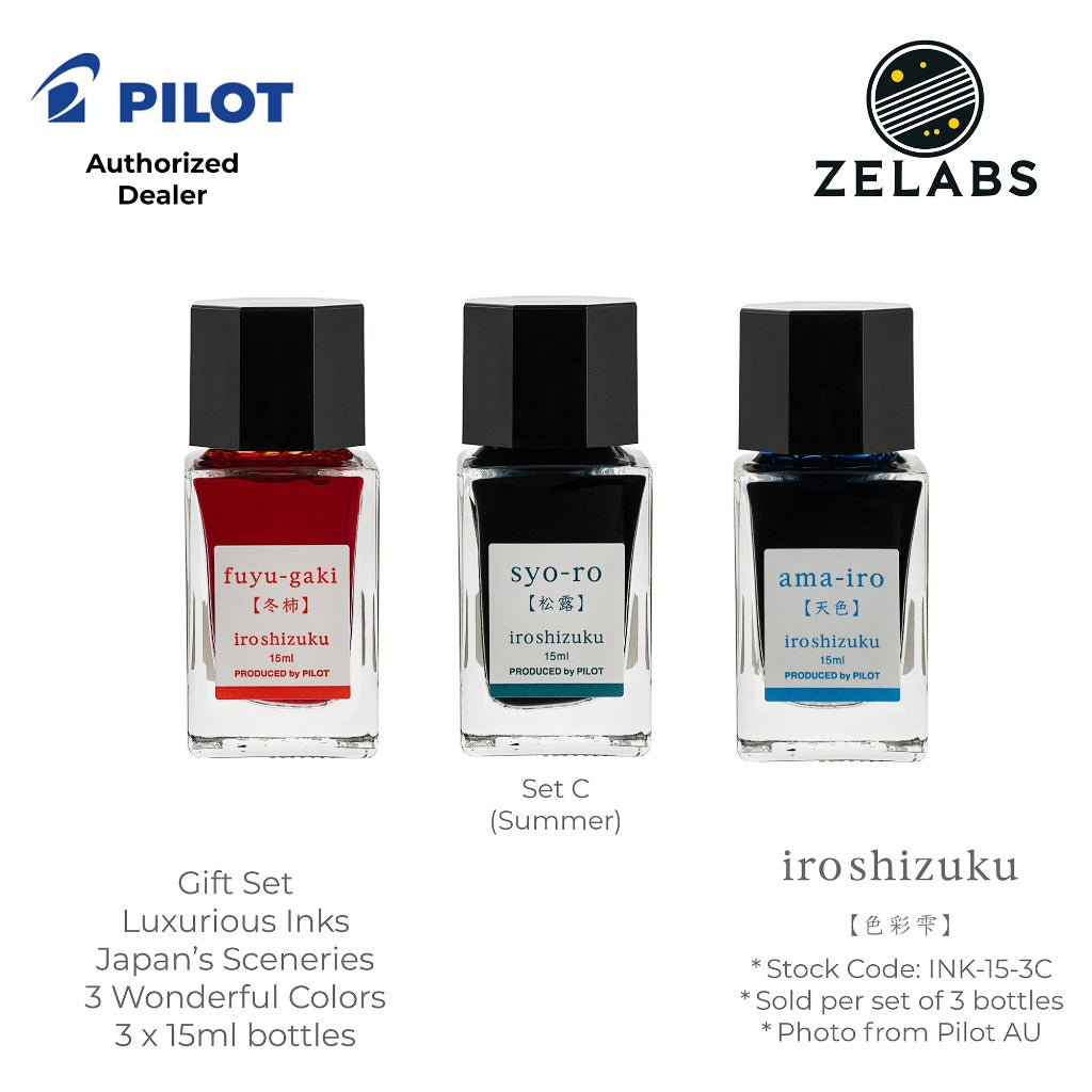 Pilot Iroshizuku Fountain Pen Ink Gift Set of 3 (15 ml) - INK-15-3C