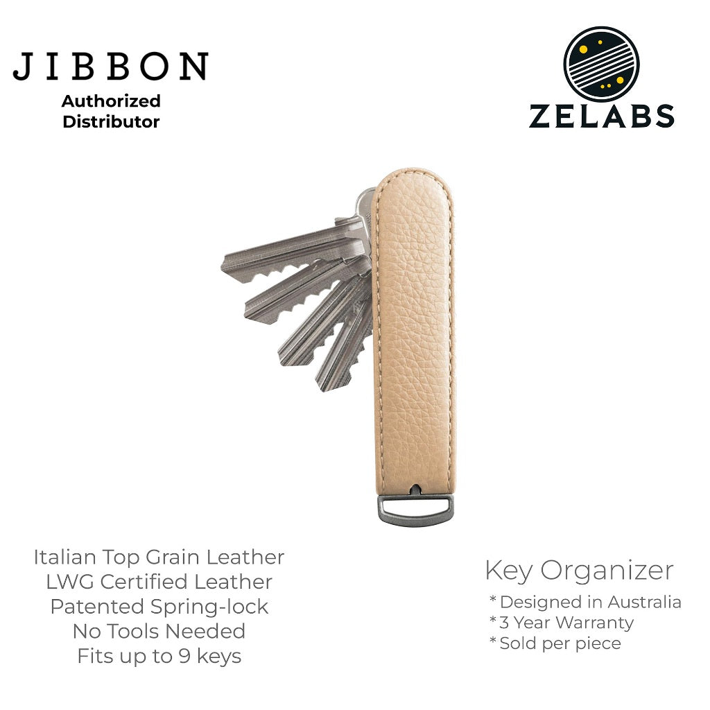 Jibbon Italian Premium Leather Key Organizer - Minimalist Compact EDC Key Holder - Keychain