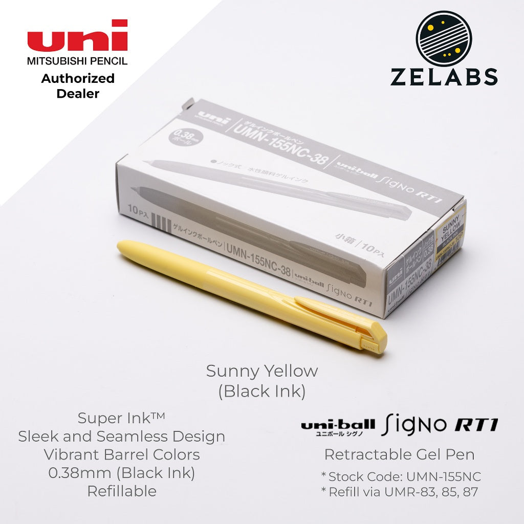 Uni Uni-Ball Signo RT1 Retractable Gel Pen (Pastel Barrel Color) - UMN-155NC - 0.38mm