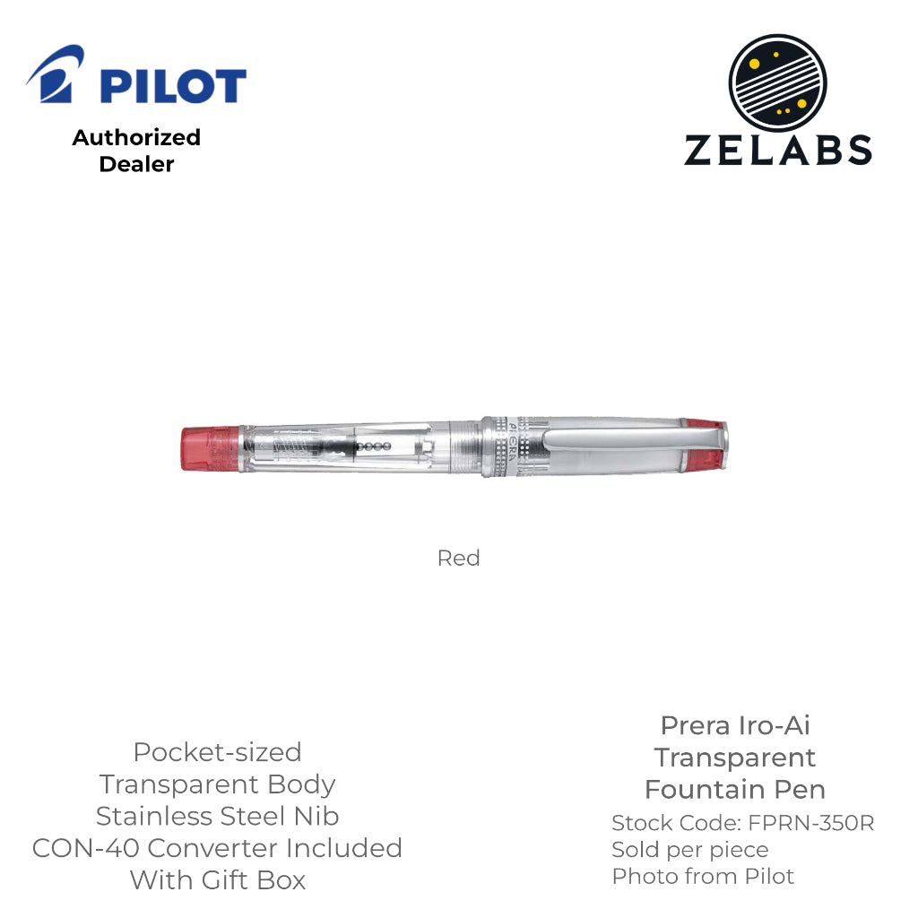Pilot Prera Iro-Ai Transparent Fountain Pen - Demonstrator - FPRN-350R - Fine | Medium