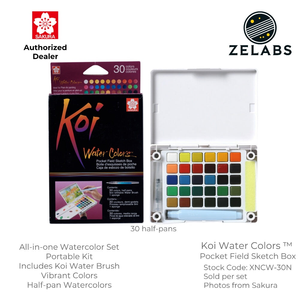 Sakura Koi Watercolor Pocket Field Sketch Box Set (with Water Brush) - XNCW
