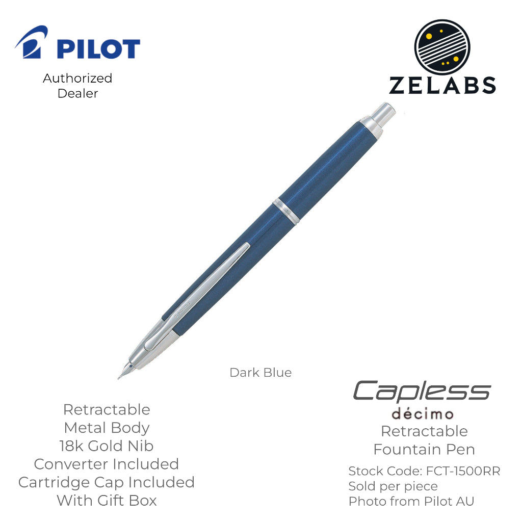 Pilot Capless Decimo / Vanishing Point Decimo Fountain Pen - 18k - FCT-1500RR - Fine | Medium