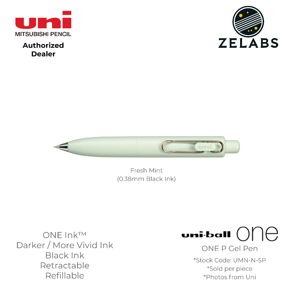 Uni Uni-Ball ONE P Retractable Gel Pen (Black Ink) - UMN-SP - 0.38mm / 0.5mm