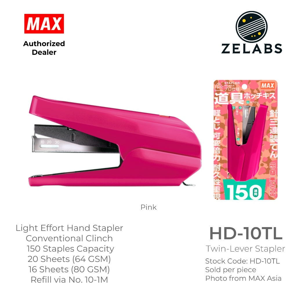 MAX HD-10TL Twin Lever Stapler - Conventional Clinch Hand Stapler (Refill by No.10 Staples)
