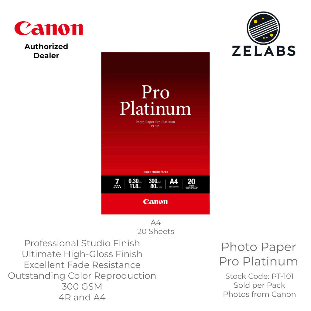 Canon PT-101 Photo Paper Pro Platinum - 4R | A4 - 300 GSM