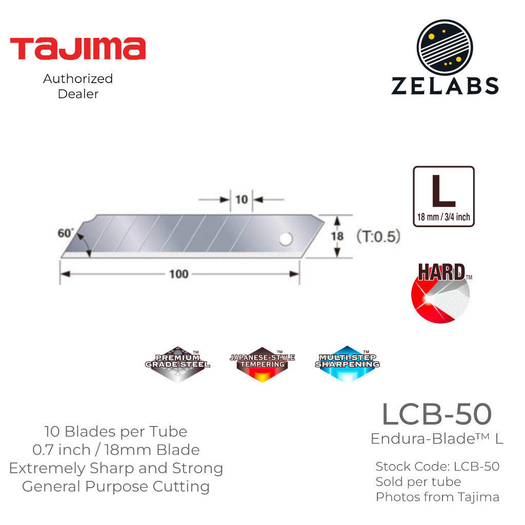Tajima Endura Spare Blade - Refills - LCB-30 | LCB-50 - 9mm | 18mm Blades