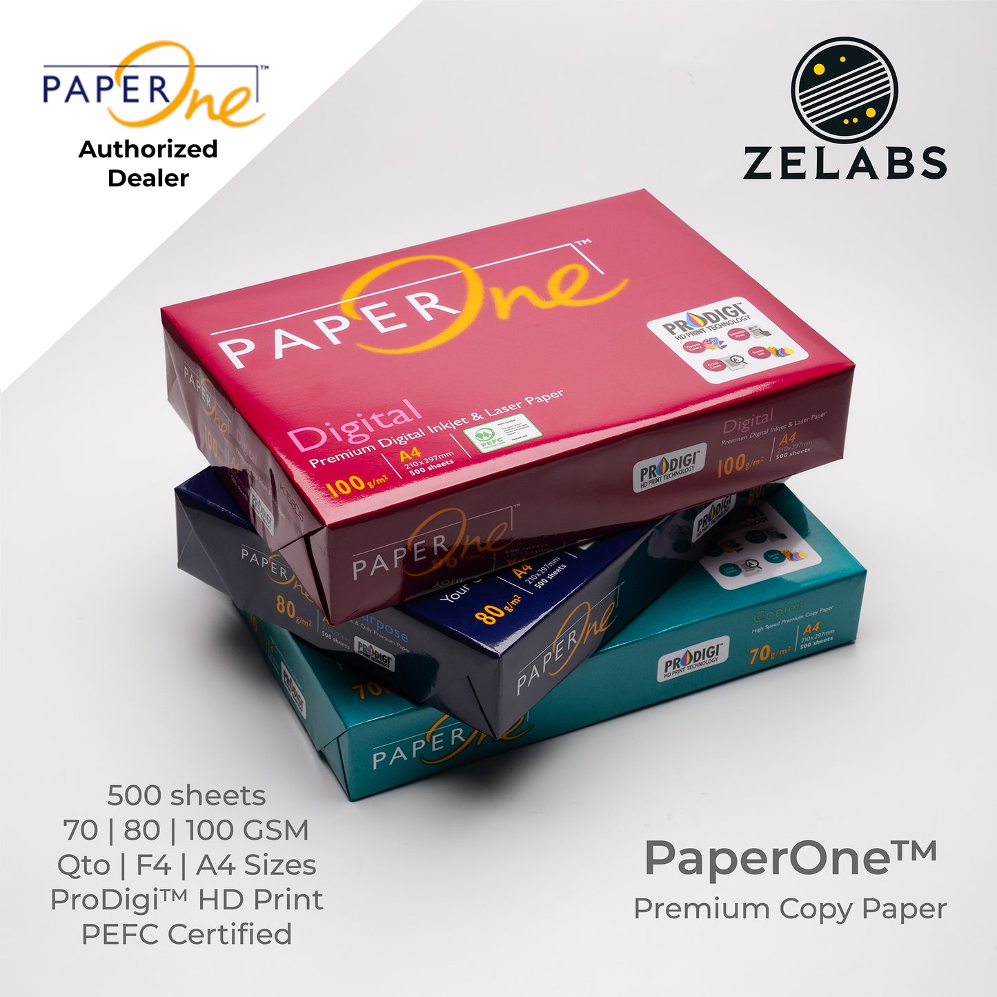 PaperOne Office Paper Copy Paper Copier / All Purpose - Short | F4 | A4 - 70 GSM | 80 GSM | 100 GSM