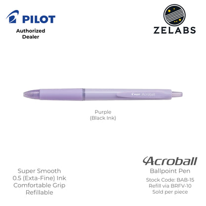 Pilot Acroball Extra Fine Ballpoint Pen - BAB-15 - 0.5mm