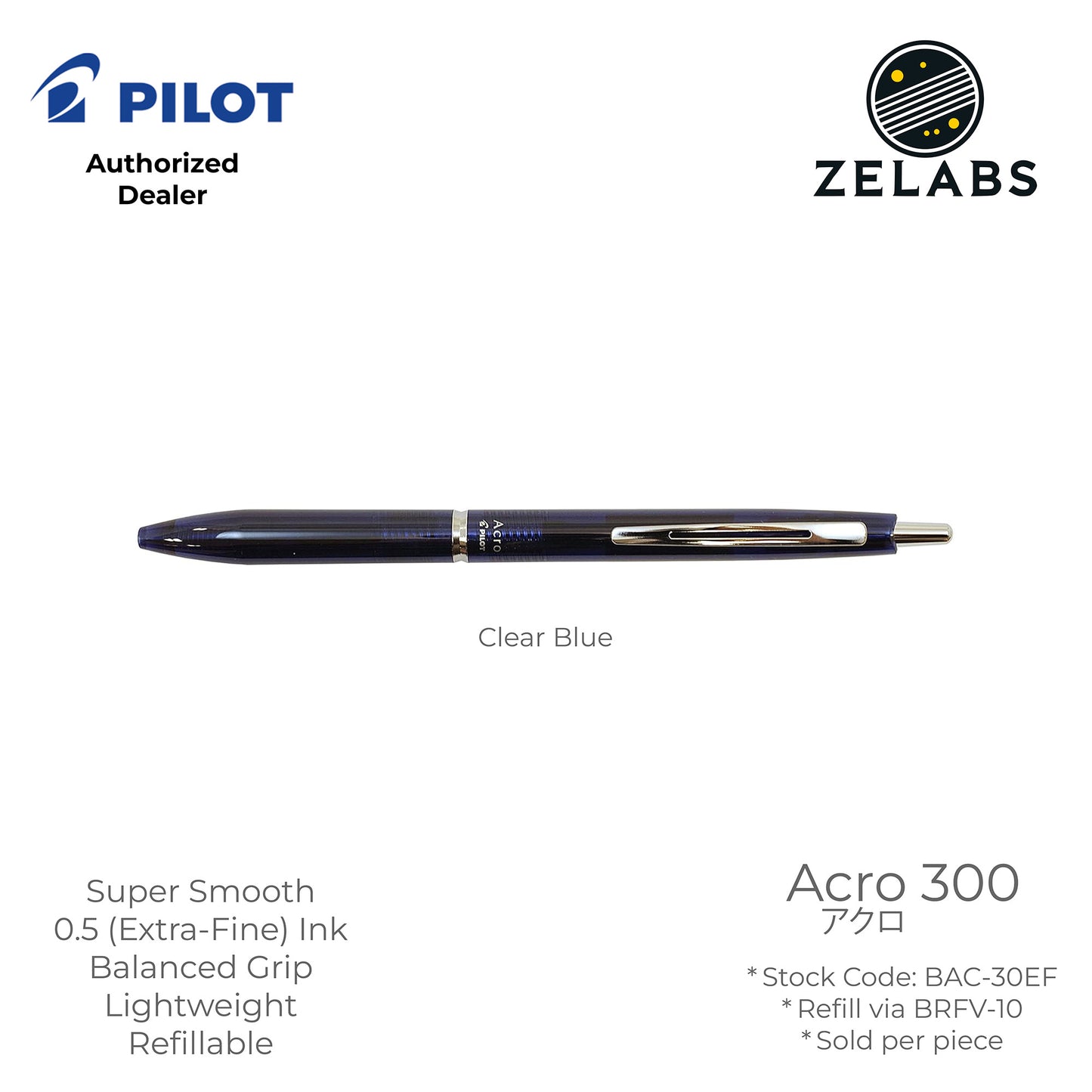 Pilot Acro 300 Extra Fine Ballpoint Pen - BAC-30EF - 0.5mm