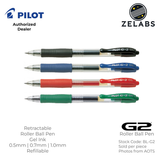 Pilot G-2 Retractable Roller Ball Pen (Gel Ink) - BL-G2 - 0.5mm | 0.7mm | 1.0mm