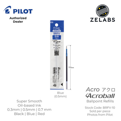 Pilot Acro Acroball Ballpoint Refill - BRFV-10 - 0.3mm | 0.5mm | 0.7mm