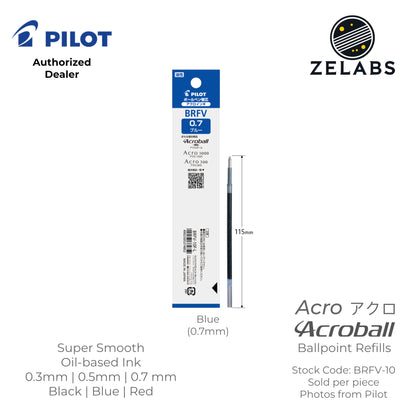 Pilot Acro Acroball Ballpoint Refill - BRFV-10 - 0.3mm | 0.5mm | 0.7mm