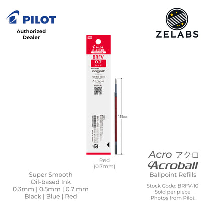 Pilot Acro Acroball Ballpoint Refill - BRFV-10 - 0.3mm | 0.5mm | 0.7mm