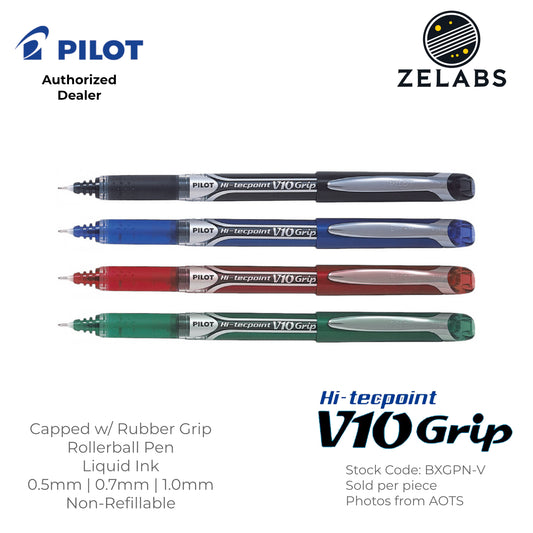 Pilot Hi-Tecpoint Grip Capped Rollerball Pen - BXGPN V5 V7 V10 - 0.5mm | 0.7mm | 1.0mm