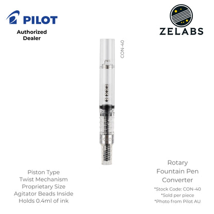 Pilot CON-40 Rotary Fountain Pen Converter (0.4ml) - Piston Type