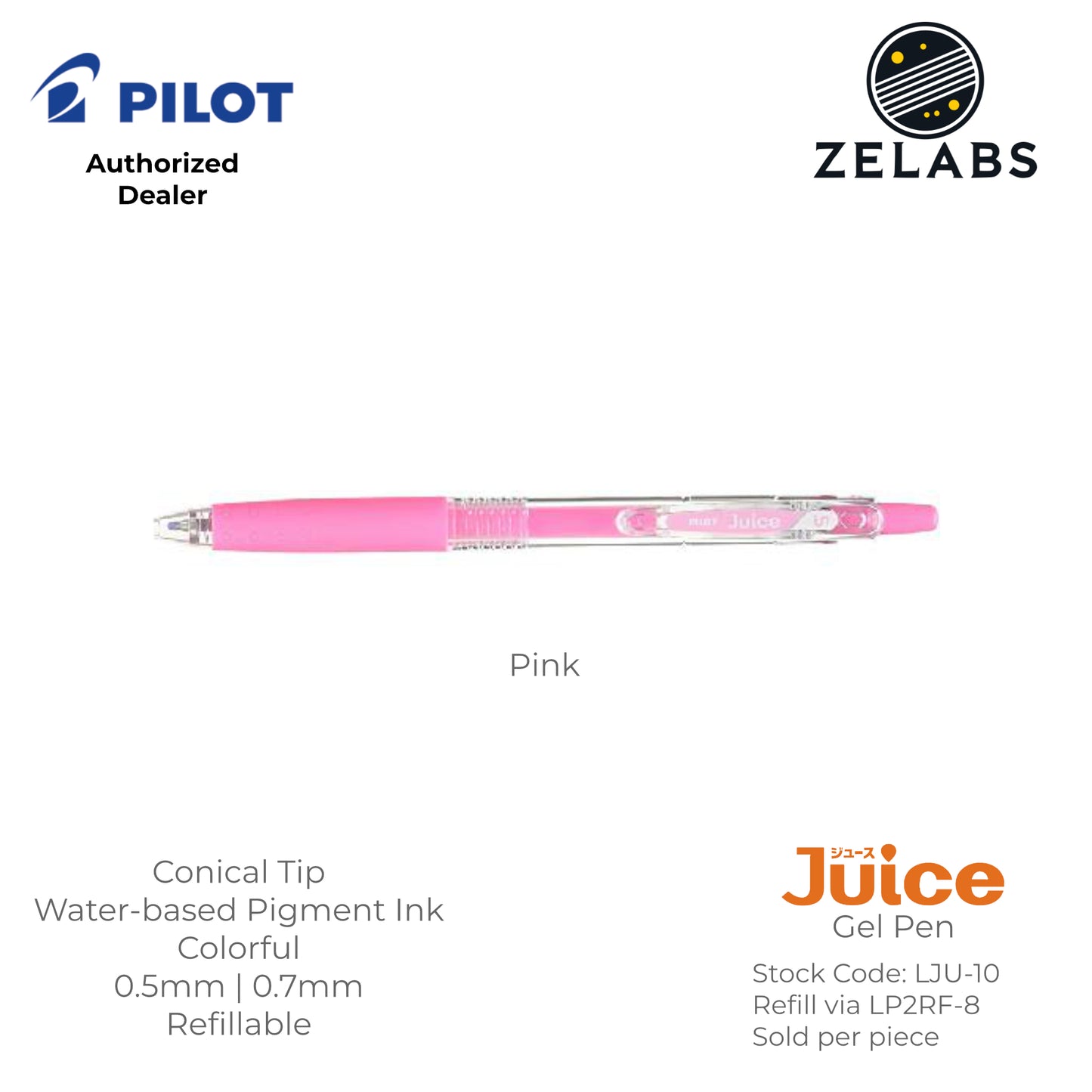 Pilot Juice Retractable Gel Pen - LJU-10 - 0.5mm | 0.7mm