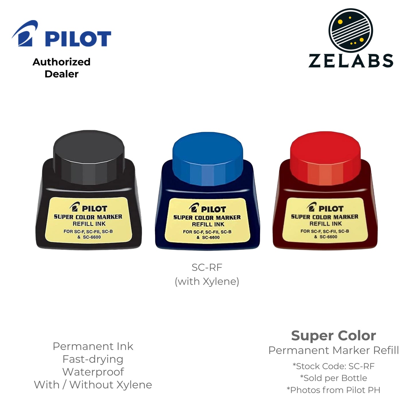Pilot Super Color Permanent Marker Refill - SC-RF