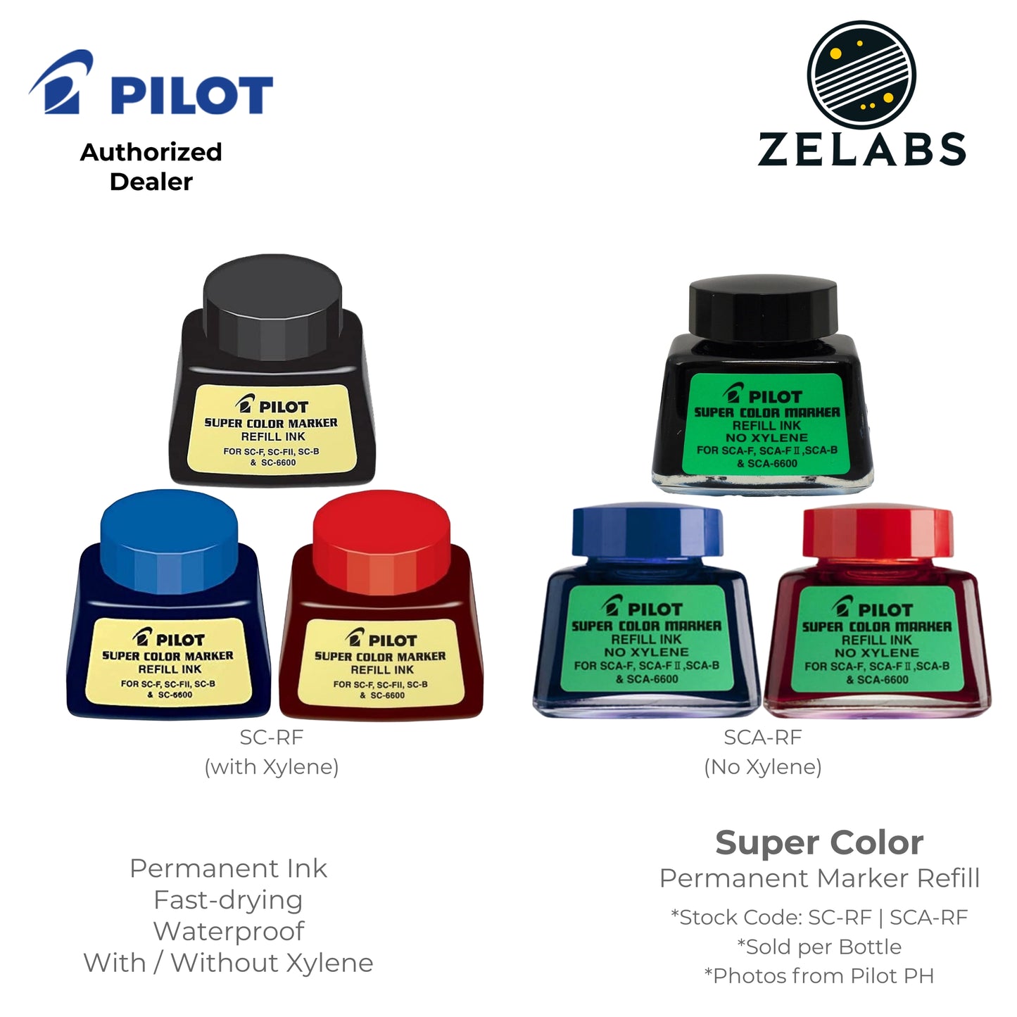 Pilot Super Color Permanent Marker Refill - SC-RF