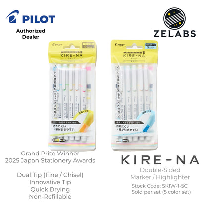 Pilot Kire-Na Double-Sided Highlighter 5-Color Set - SKIW-1-5C