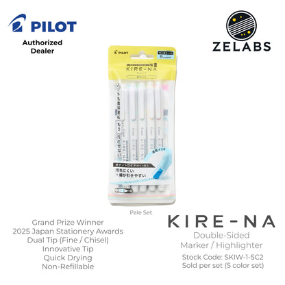 Pilot Kire-Na Double-Sided Highlighter 5-Color Set - SKIW-1-5C