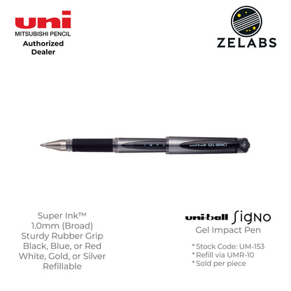 Uni Uni-Ball Signo Gel Impact Broad Capped Gel Pen - UM-153 - 1.0mm