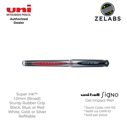 Uni Uni-Ball Signo Gel Impact Broad Capped Gel Pen - UM-153 - 1.0mm