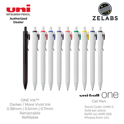 Uni Uni-Ball ONE Retractable Minimalist Gel Pen - UMN-S - 0.38mm / 0.5mm / 0.7mm