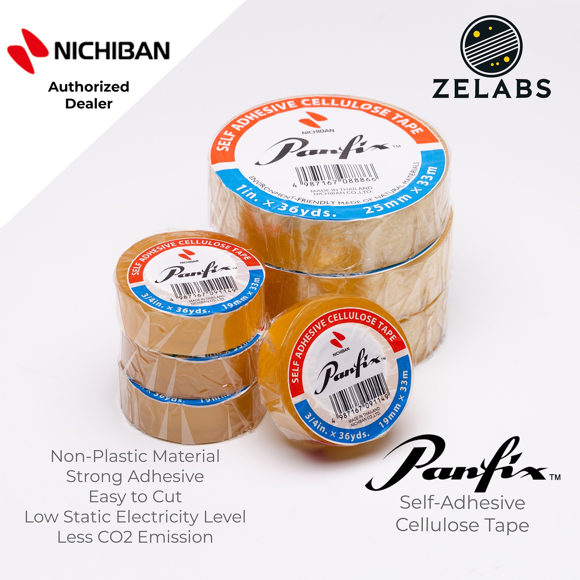 Nichiban Panfix Self-Adhesive Cellulose Tape (33 meters) - PCT – Zelabs ...