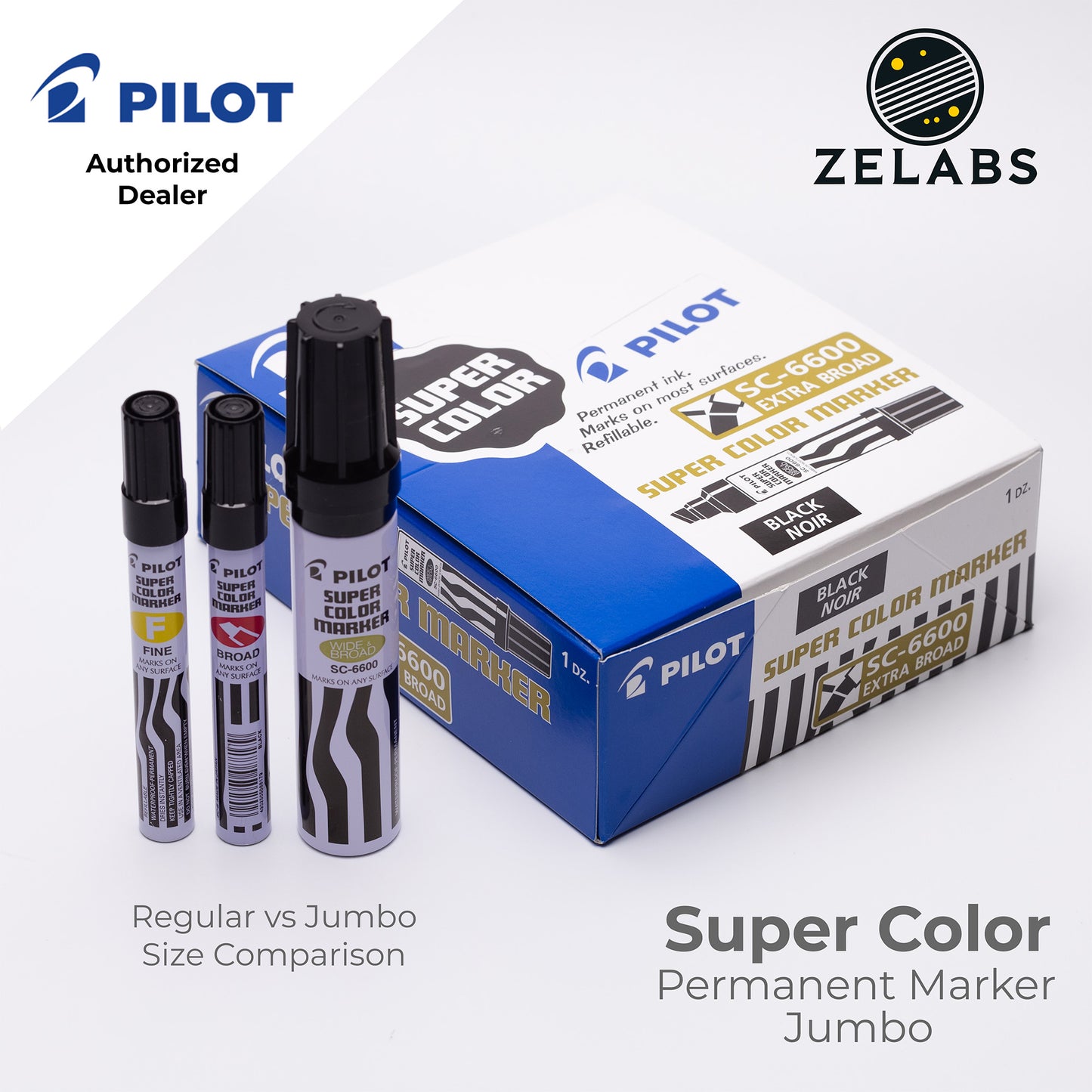 Pilot Super Color Jumbo Permanent Marker - SC-6600 - Jumbo