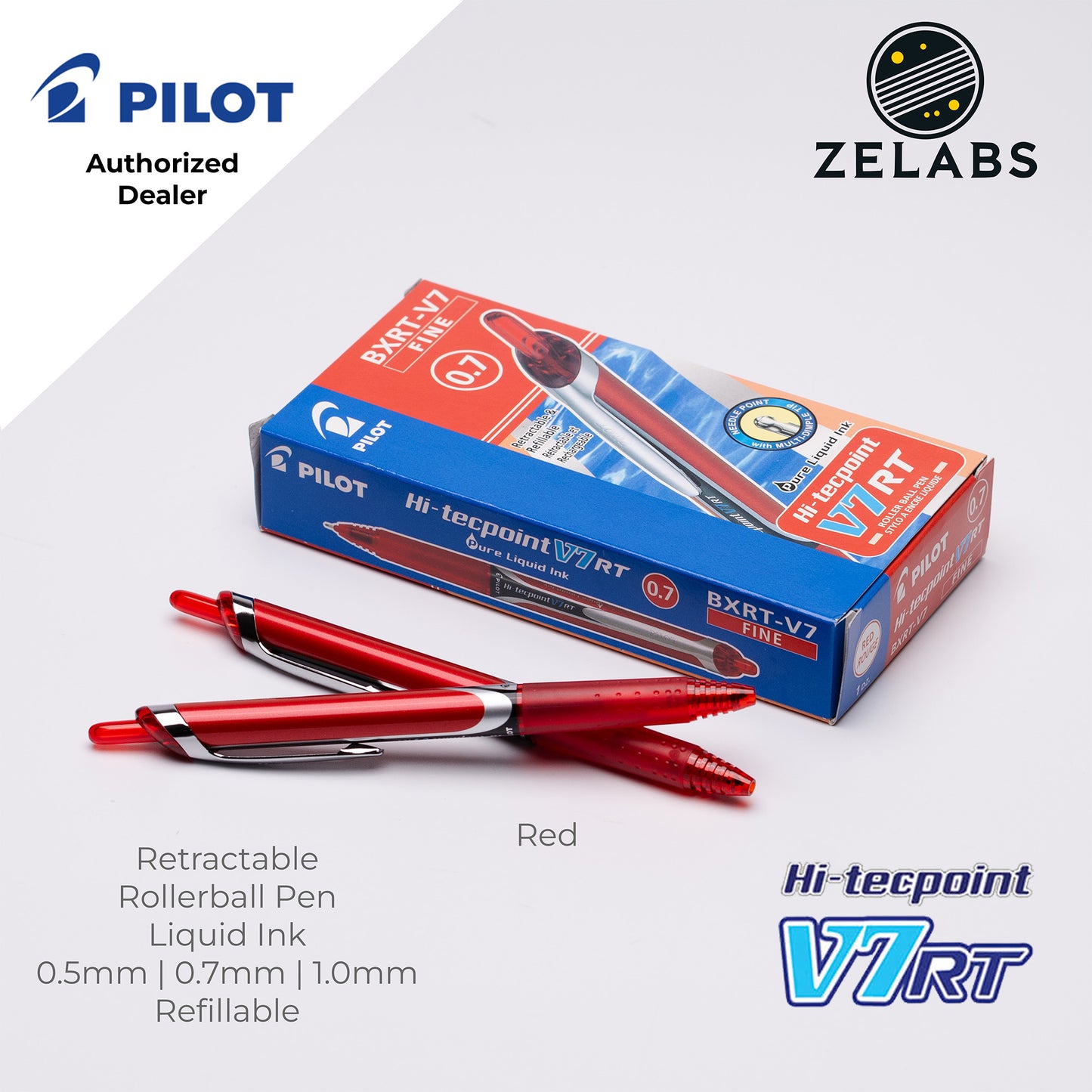 Pilot Hi-Tecpoint Retractable Roller ball Pen - BXRT V5 V7 V10 - 0.5mm | 0.7mm | 1.0mm