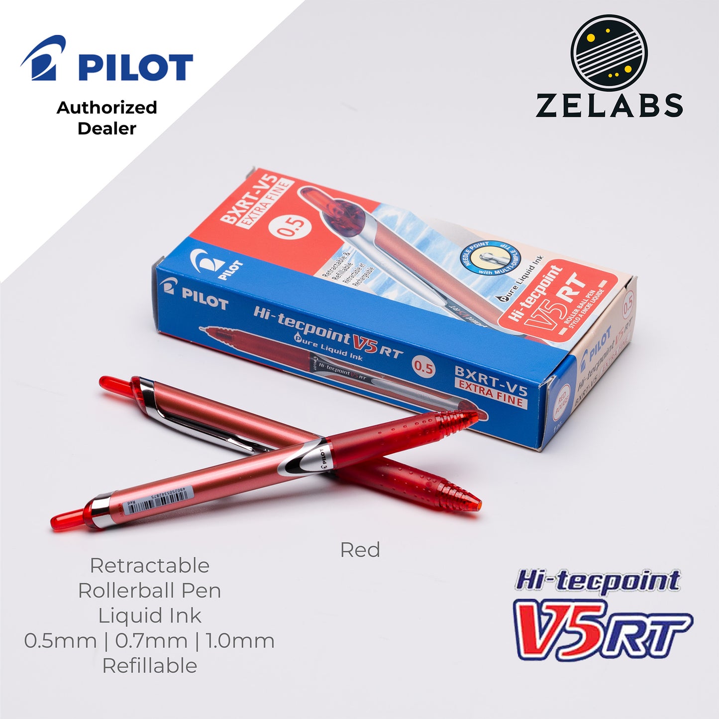 Pilot Hi-Tecpoint Retractable Roller ball Pen - BXRT V5 V7 V10 - 0.5mm | 0.7mm | 1.0mm