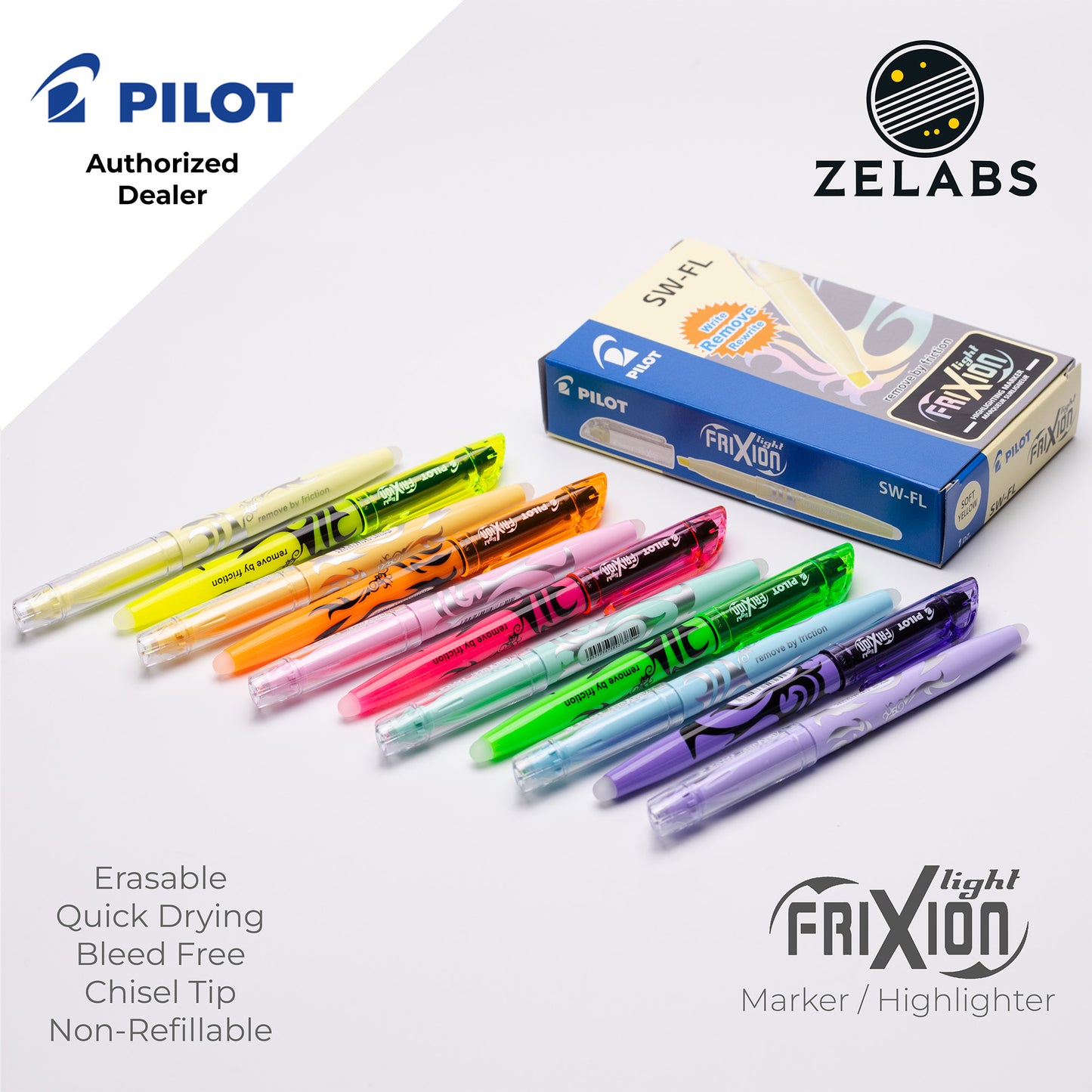 Pilot Frixion Light Erasable Highlighter / Marker - SW-FL - 4.0mm