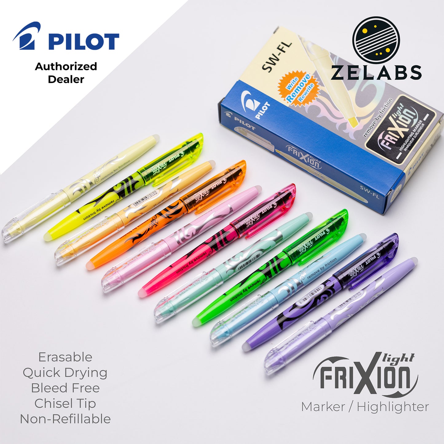 Pilot Frixion Light Erasable Highlighter / Marker - SW-FL - 4.0mm