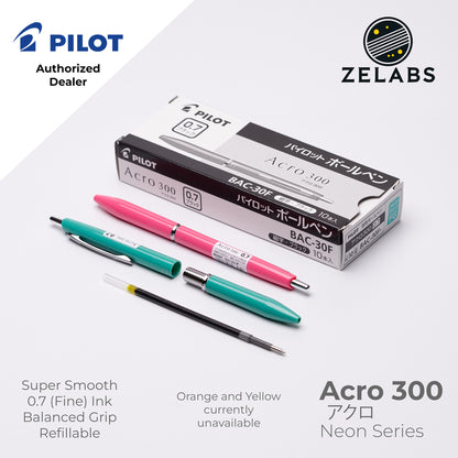 Pilot Acro 300 Neon Series Fine Ballpoint Pen - BAC-30F - 0.7mm