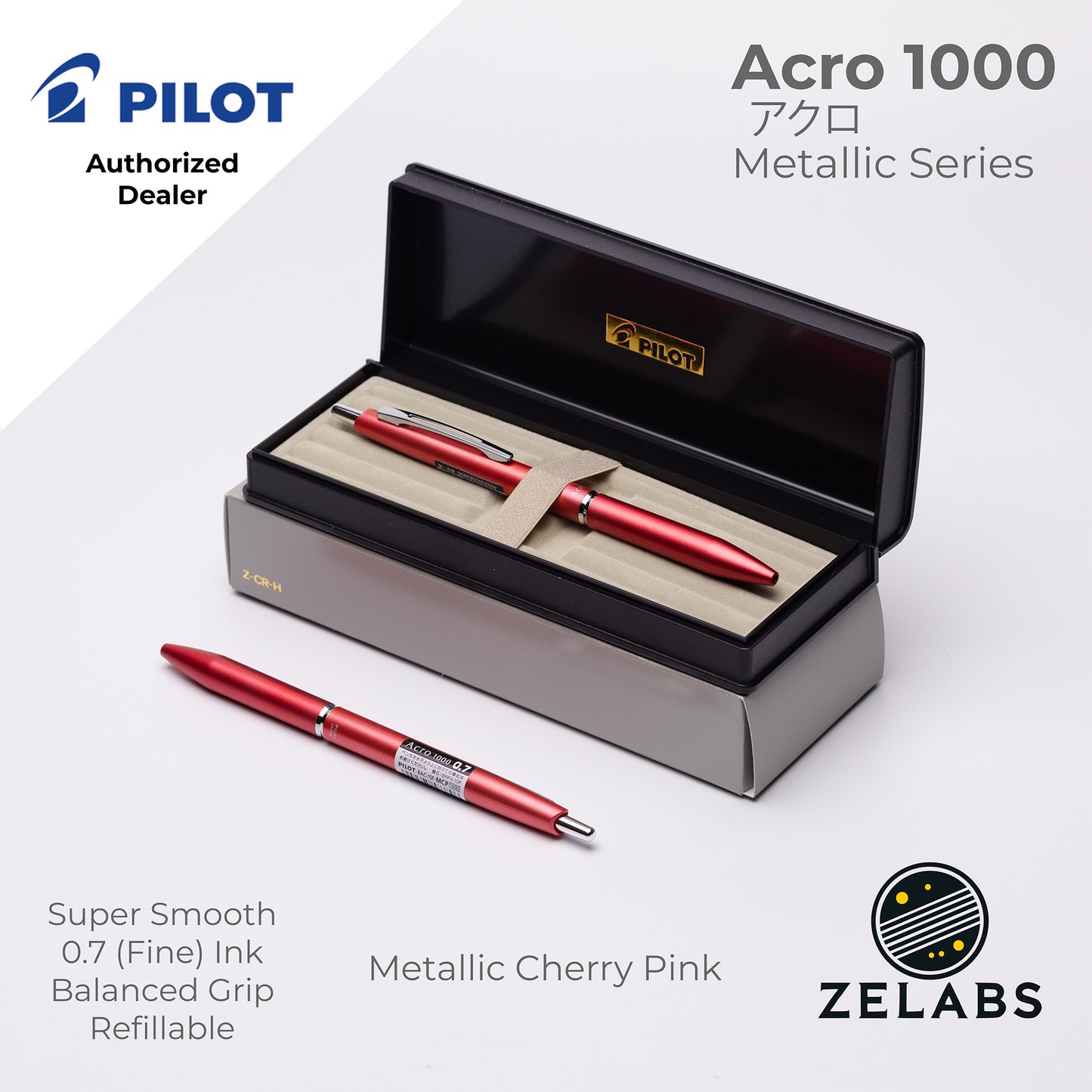 Pilot Acro 1000 Metallic Series Fine Ballpoint Pen - BAC-1SF - 0.7mm