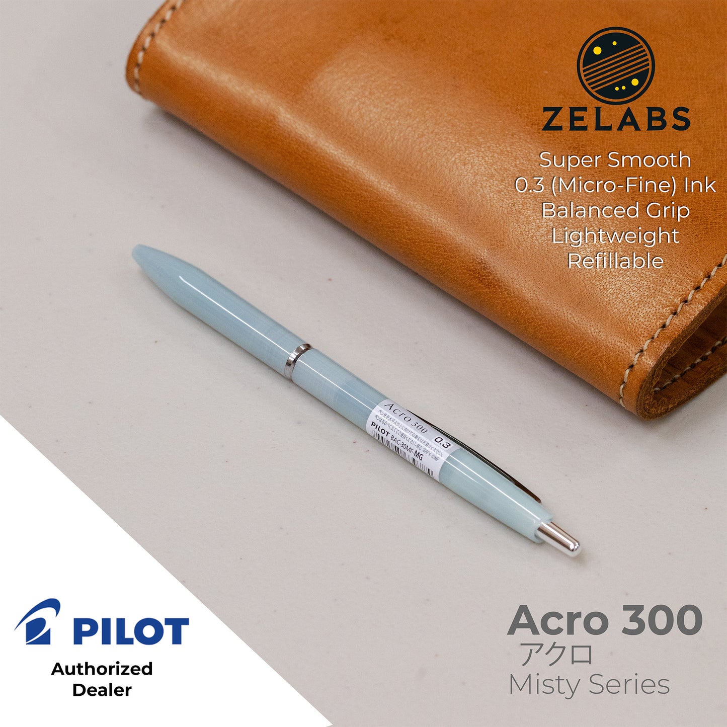 Pilot Acro 300 Misty Series Micro Fine Ballpoint Pen - BAC-30MF - 0.3mm