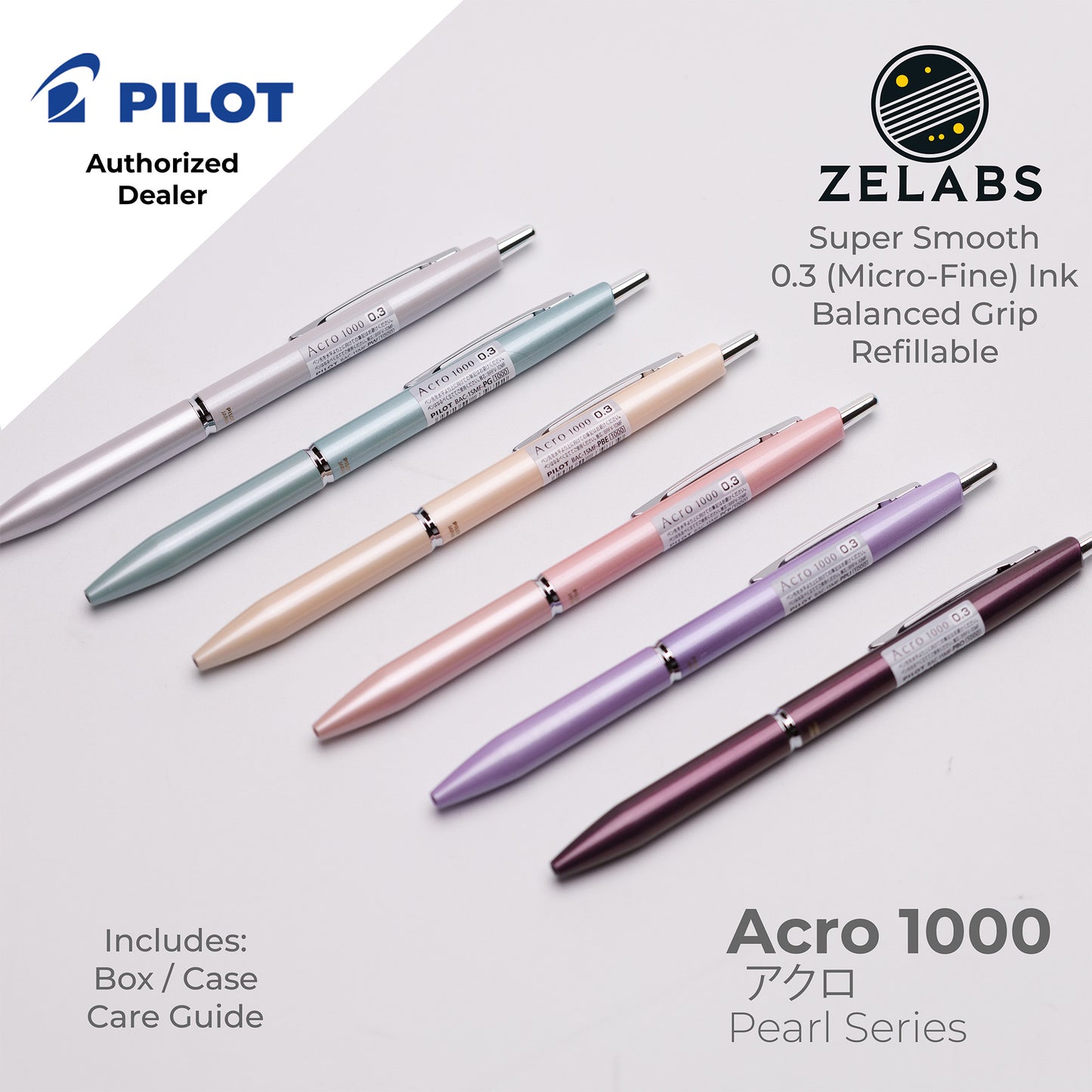 Pilot Acro 1000 Pearl Series Micro Fine Ballpoint Pen - BAC-1SMF - 0.3mm