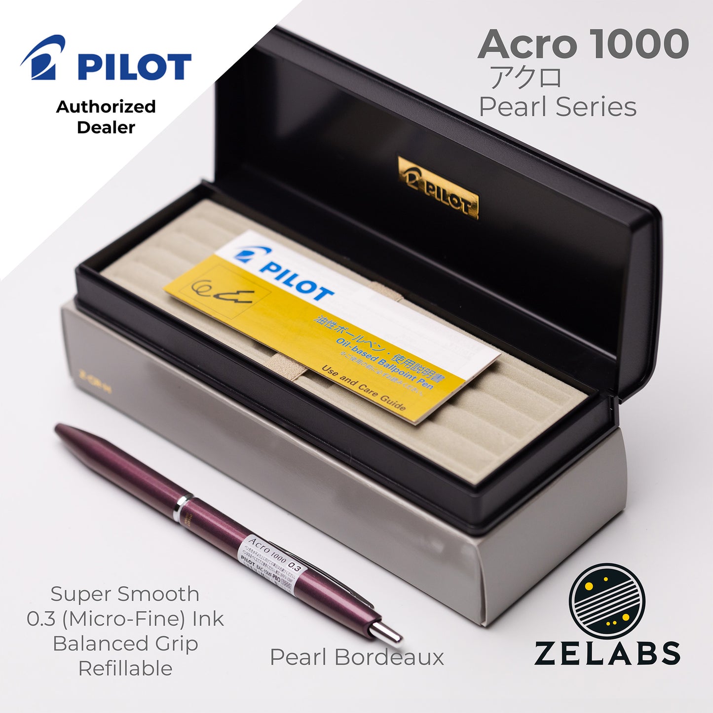 Pilot Acro 1000 Pearl Series Micro Fine Ballpoint Pen - BAC-1SMF - 0.3mm