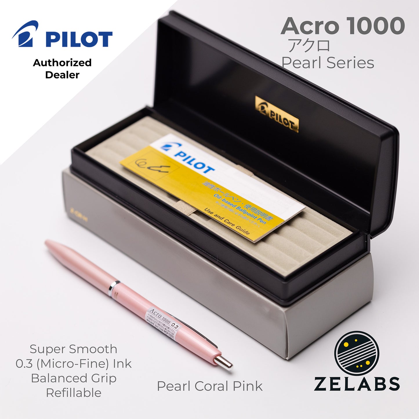 Pilot Acro 1000 Pearl Series Micro Fine Ballpoint Pen - BAC-1SMF - 0.3mm