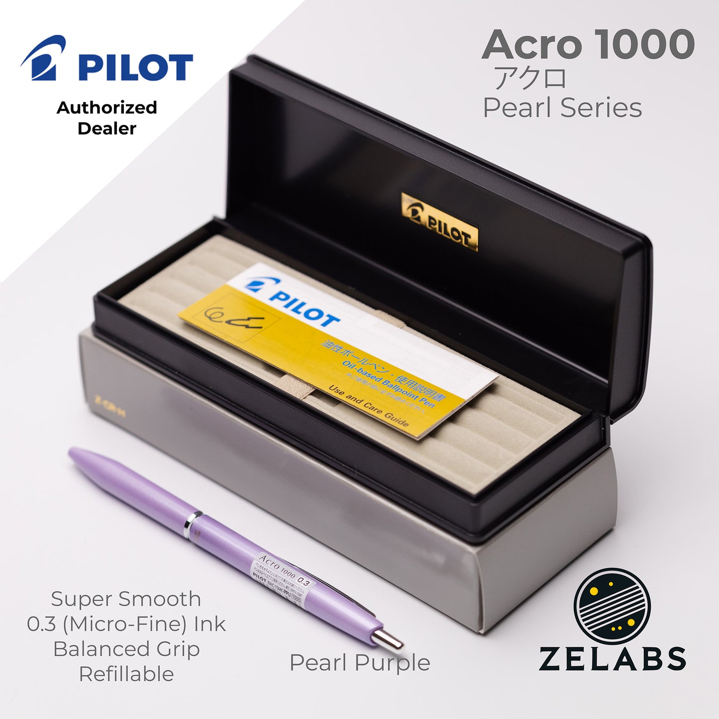 Pilot Acro 1000 Pearl Series Micro Fine Ballpoint Pen - BAC-1SMF - 0.3mm