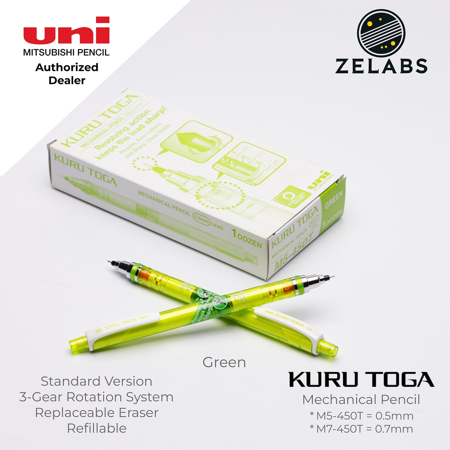 Uni Kuru Toga Standard Mechanical Pencil - M5-450T / M7-450T - 0.5mm / 0.7mm