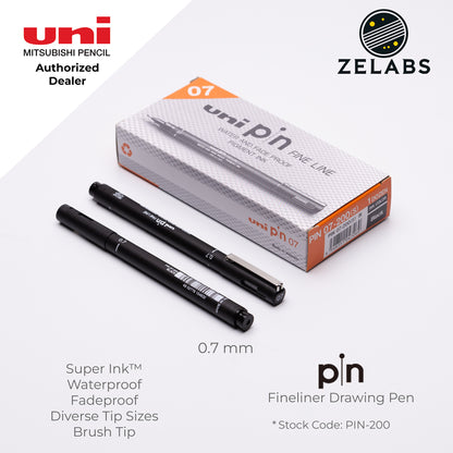 Uni Pin Fineliner Drawing Pen (Felt Tip) - PIN-200 - 0.03mm to 1.2mm