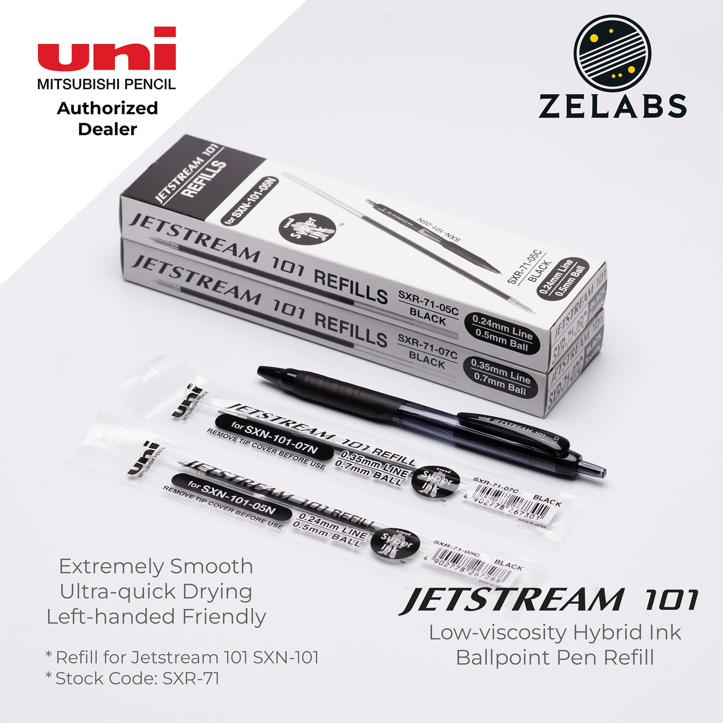 Uni Jetstream 101 Ballpoint Refill (for SXN-101) - SXR-71 - 0.5mm | 0.7mm