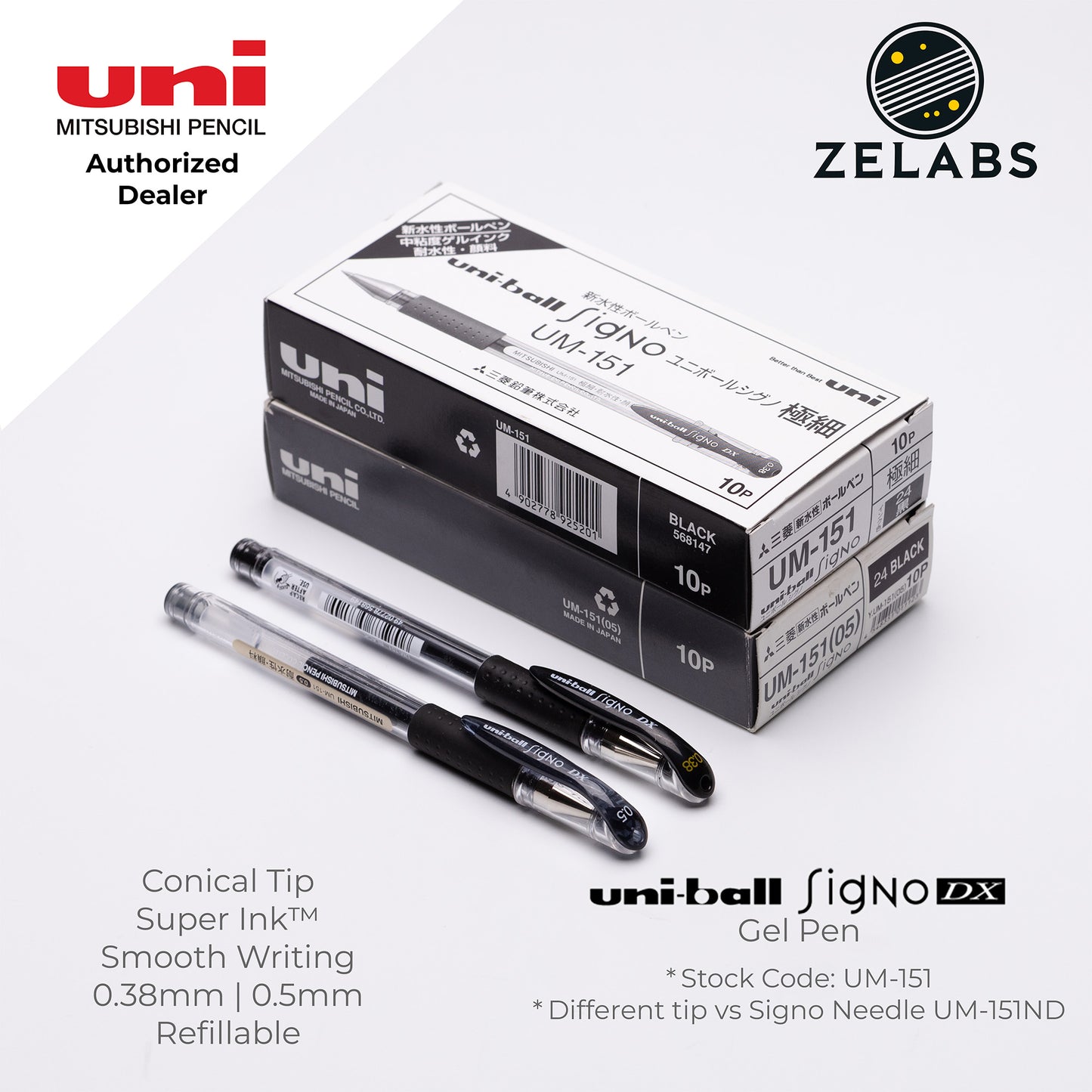 Uni Uni-Ball Signo DX Gel Pen - UM-151 - 0.38mm / 0.5mm