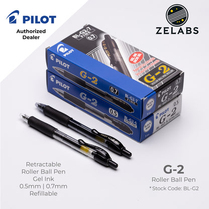 Pilot G-2 Retractable Roller Ball Pen (Gel Ink) - BL-G2 - 0.5mm | 0.7mm