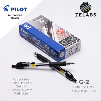 Pilot G-2 Retractable Roller Ball Pen (Gel Ink) - BL-G2 - 0.5mm | 0.7mm